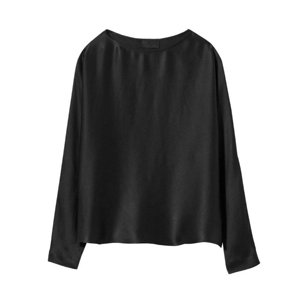 Nili Lotan Reade Black Silk Blouse